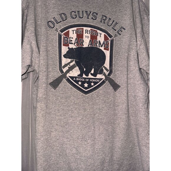 Old Guys Rule Gray Short Sleeve Graphic T-Shirt XL Cotton/Polyester - Picture 4 of 5